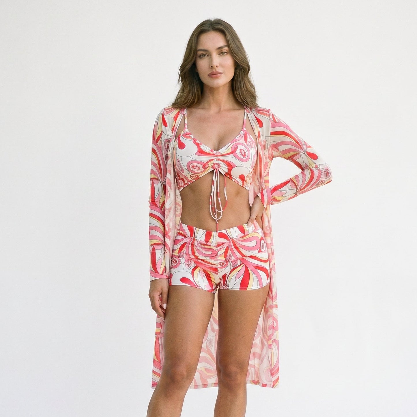 Thea - Stylish High Waist Bikini Set with Kimono DONE 05-21-2026