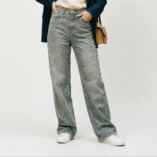 Trendy Wide Leg Denim Pants for Women