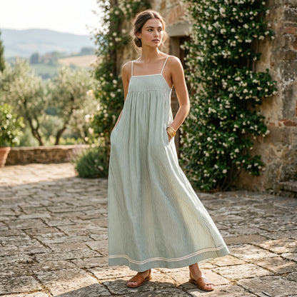 Tuca - Elegant Striped Maxi Dress for Women
