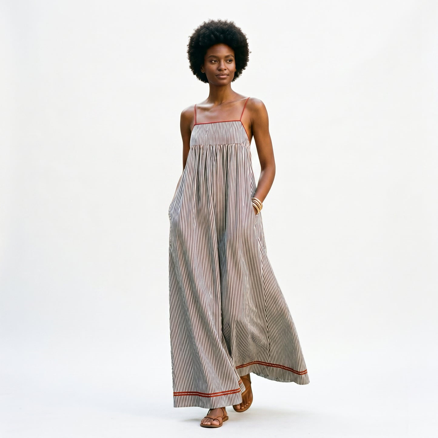 Tuca - Elegant Striped Maxi Dress for Women
