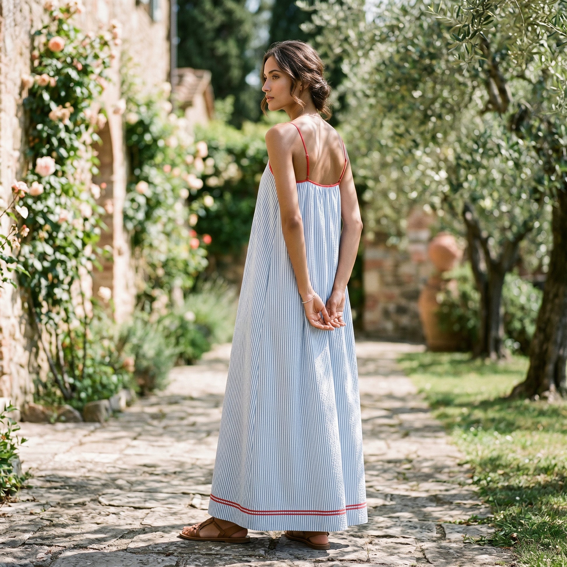 Tuca - Elegant Striped Maxi Dress for Women