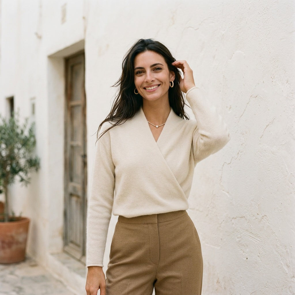 V-Neck Cashmere Sweater for Women