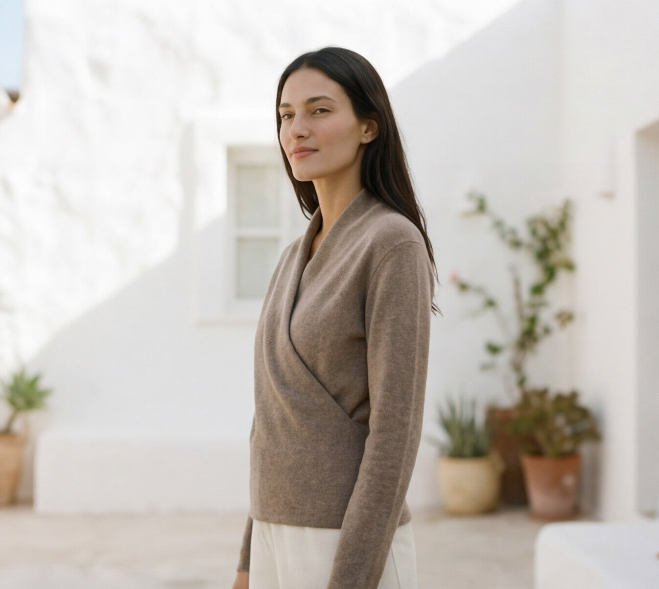 V-Neck Cashmere Sweater for Women