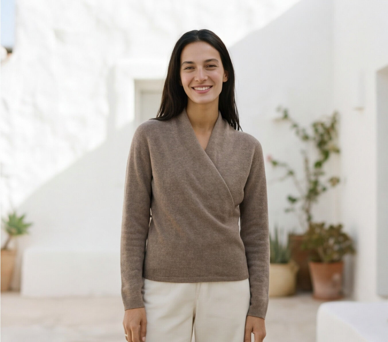 V-Neck Cashmere Sweater for Women