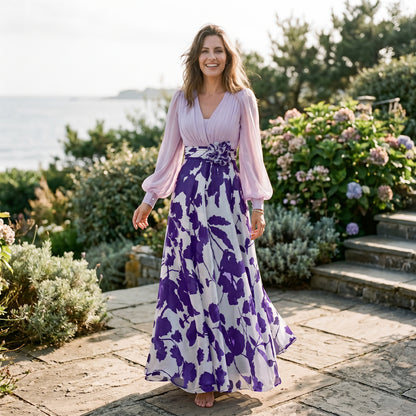 Valentina - Elegant Floral Print Maxi Dress DONE 05-23-2026