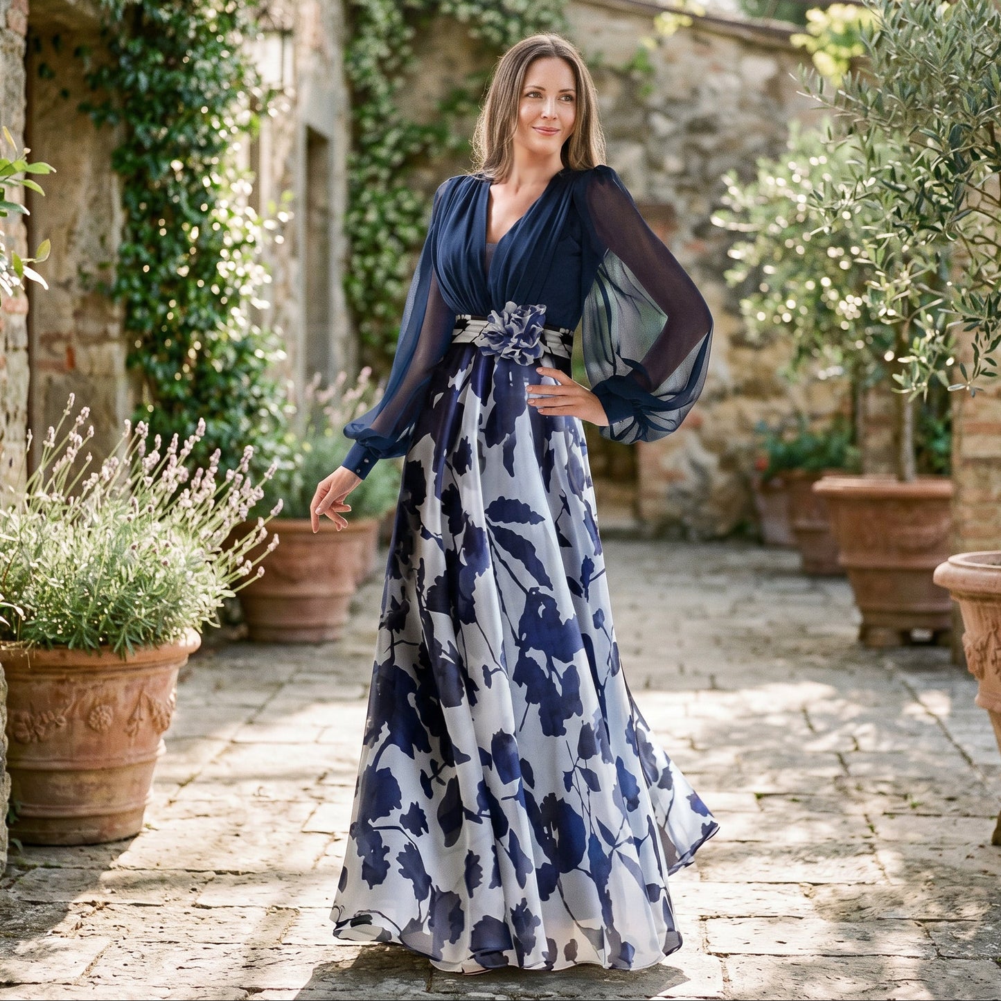 Valentina - Elegant Floral Print Maxi Dress DONE 05-23-2026