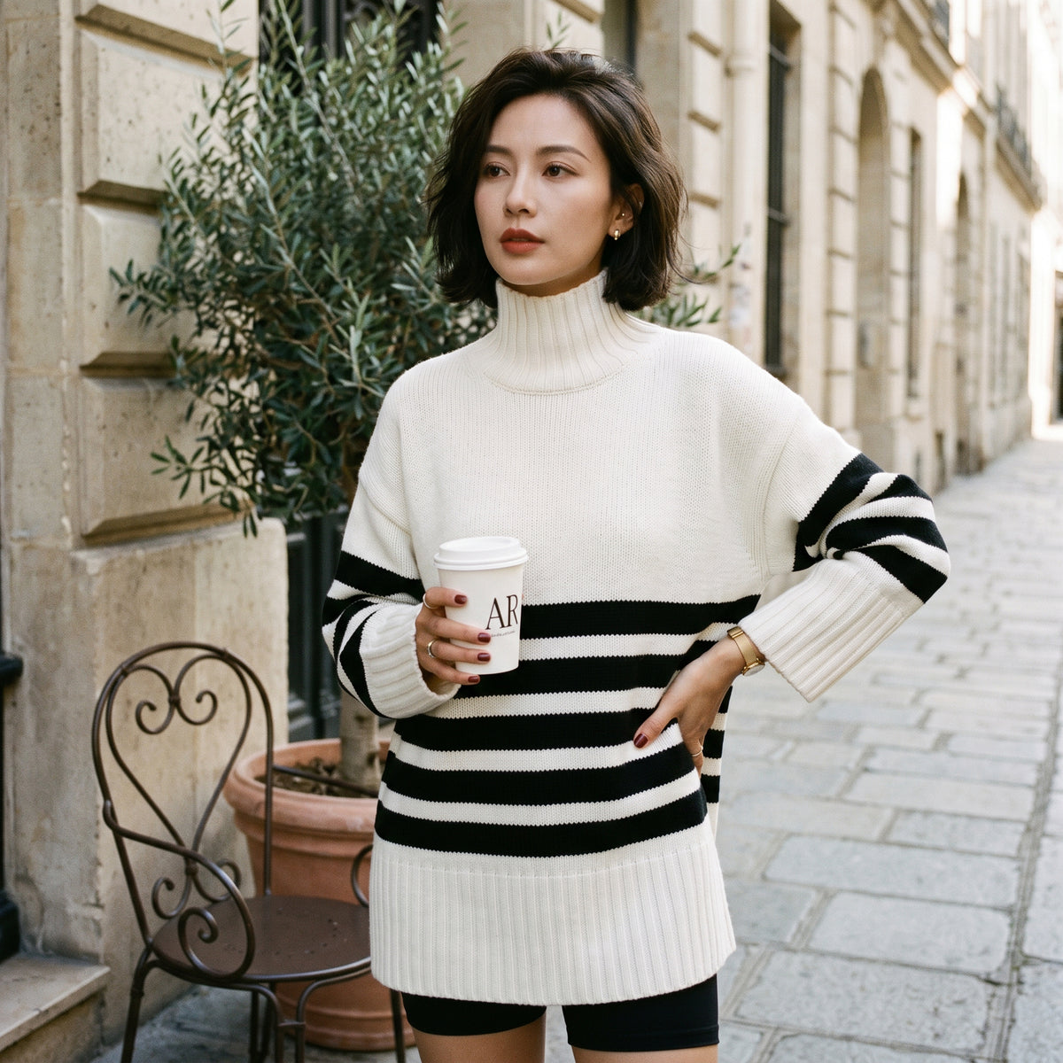 Valerie - Stylish Striped Mock Neck Sweater done 05-31-2026