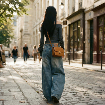 Vintage High Waisted Wide Leg Jeans for Women