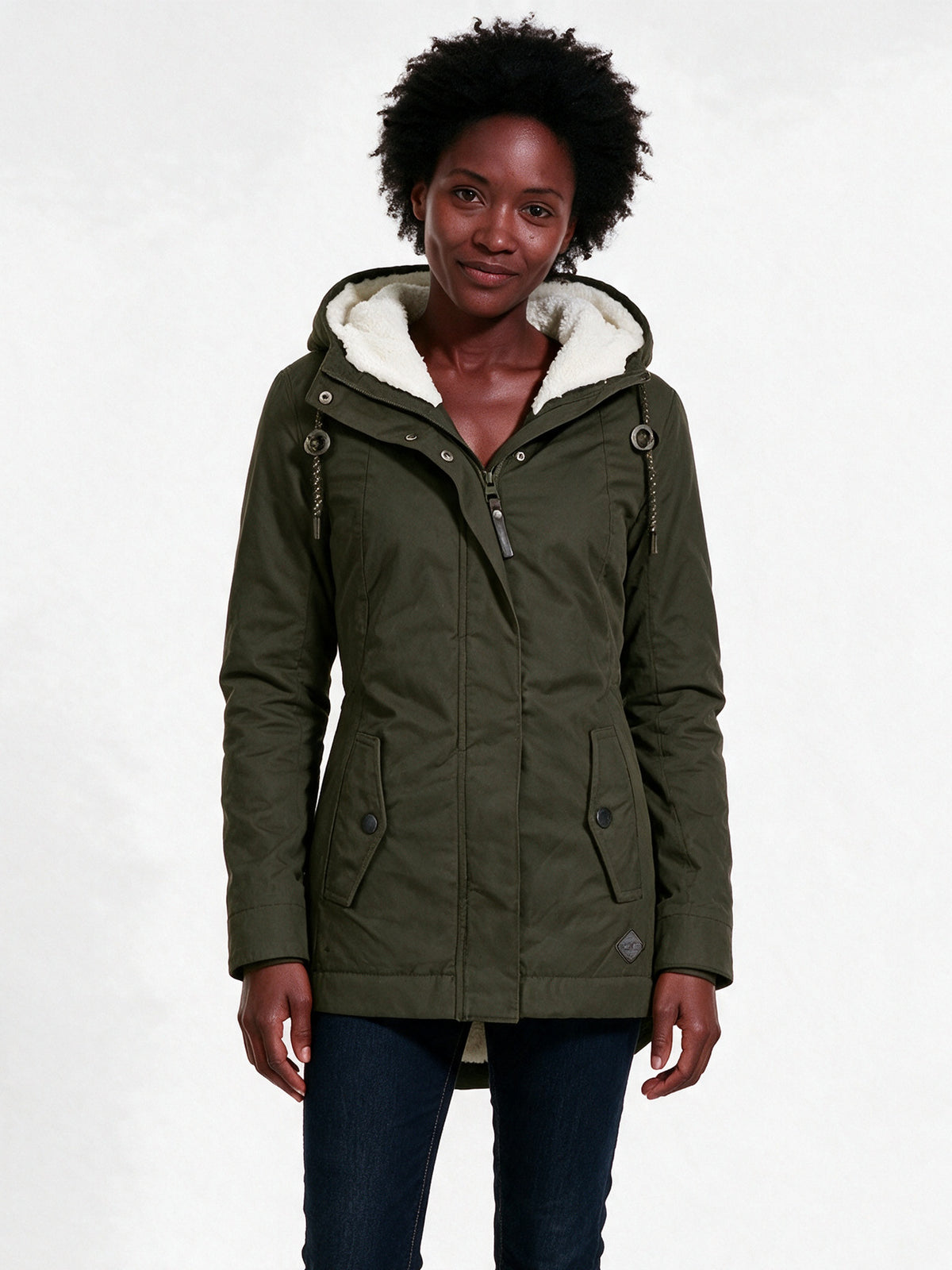 Adeline - Cozy Fleece-Lined Winter Jacket for Women - Green