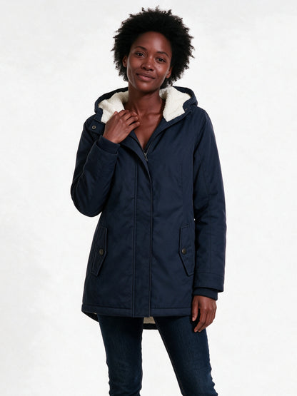 Adeline - Cozy Fleece-Lined Winter Jacket for Women - Navy Blue