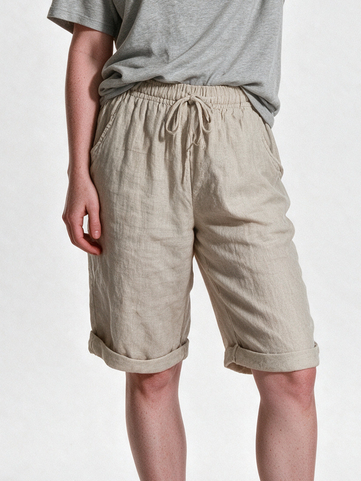Adeline - Lightweight Everyday Shorts - Beige