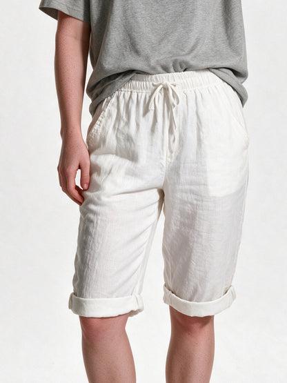 Adeline - Lightweight Everyday Shorts - White