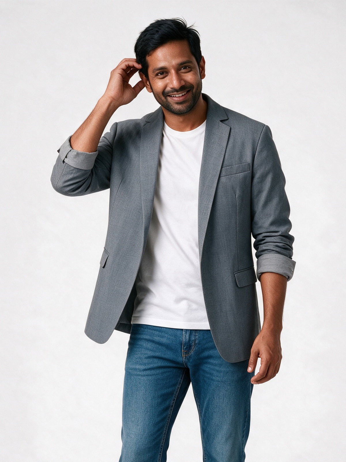 Adrian - Men's Unstructured Casual Blazer - Gray
