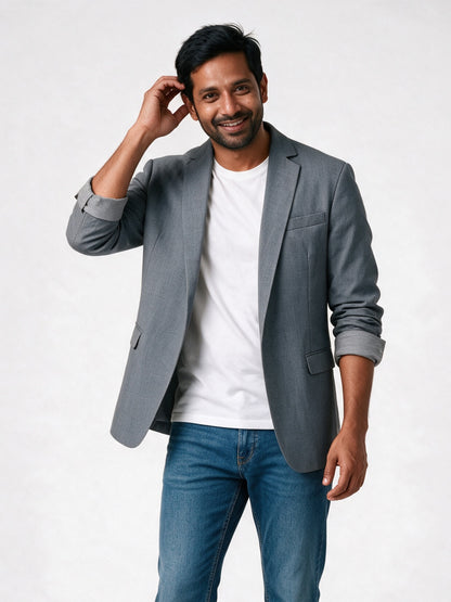 Adrian - Men's Unstructured Casual Blazer - Gray
