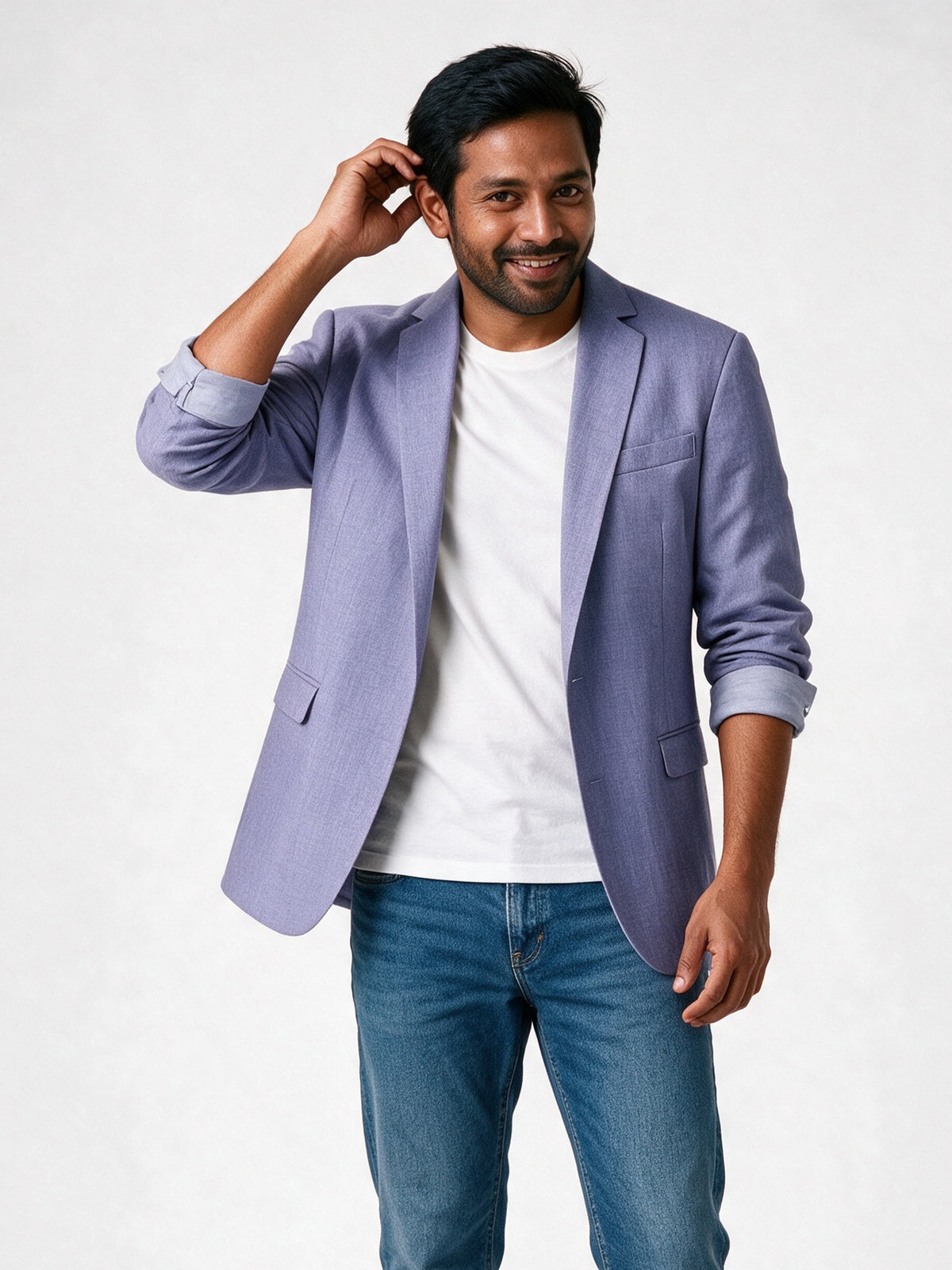 Adrian - Men's Unstructured Casual Blazer - Lavender