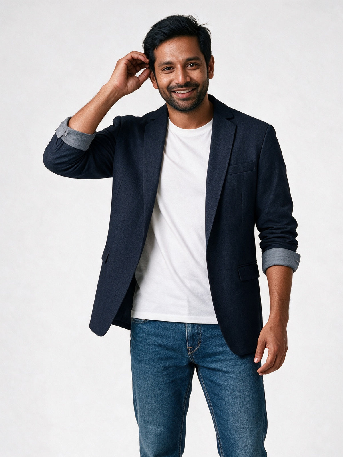 Adrian - Men's Unstructured Casual Blazer - Navy