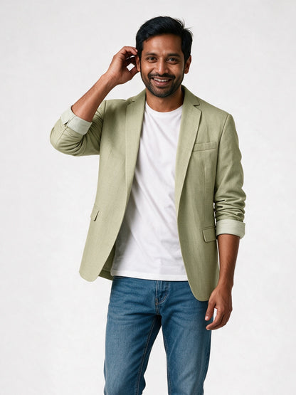 Adrian - Men's Unstructured Casual Blazer - Sage