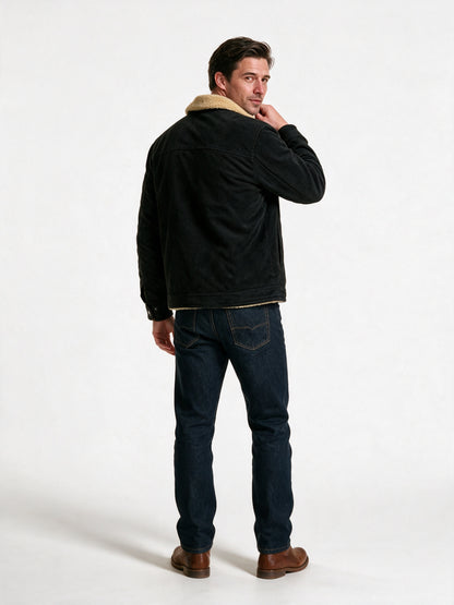 Alexander - Textured Snap-Front Jacket with Plush Collar for Men - view 5
