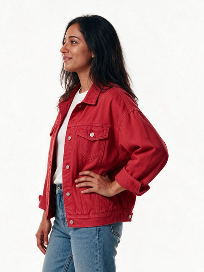 Amelia - Casual Oversized Denim Jacket for Women - view 2
