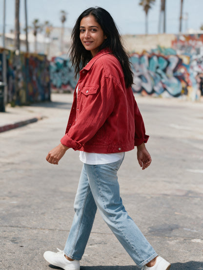 Amelia - Casual Oversized Denim Jacket for Women - view 4
