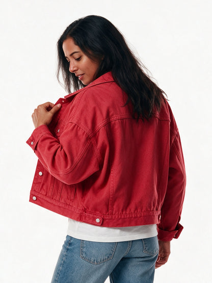 Amelia - Casual Oversized Denim Jacket for Women - view 5