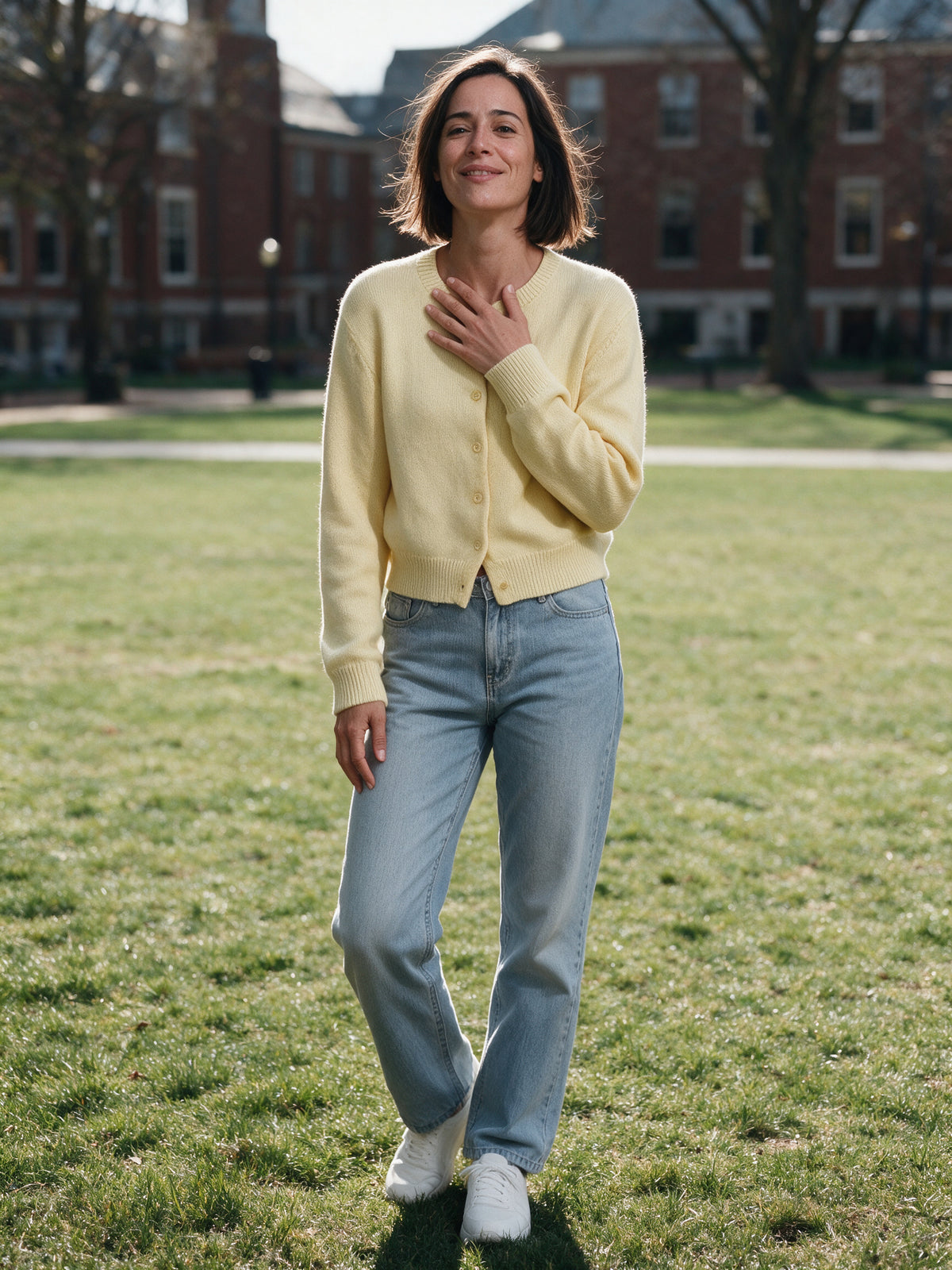Amelia - Classic Pastel Cardigan Sweater for Women - view 4