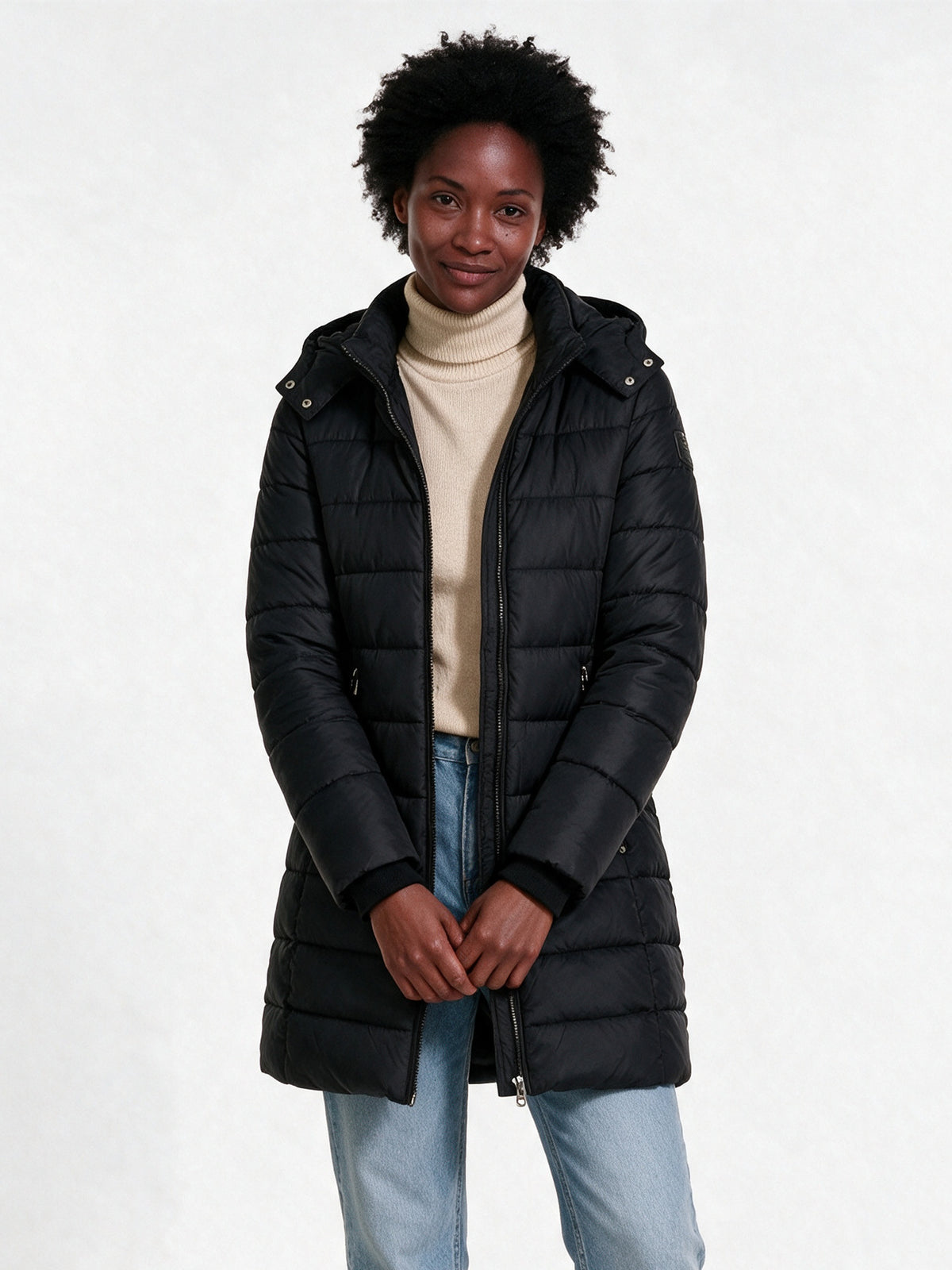 Amelia - Cozy Quilted Winter Jacket for Women - Black