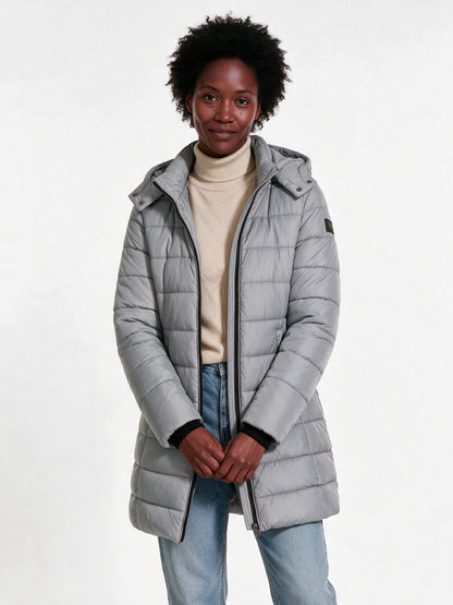 Amelia - Cozy Quilted Winter Jacket for Women - Gray