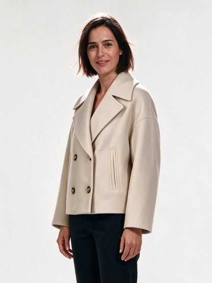 Amelia - Double-Breasted Soft-Blend Coat - view 2