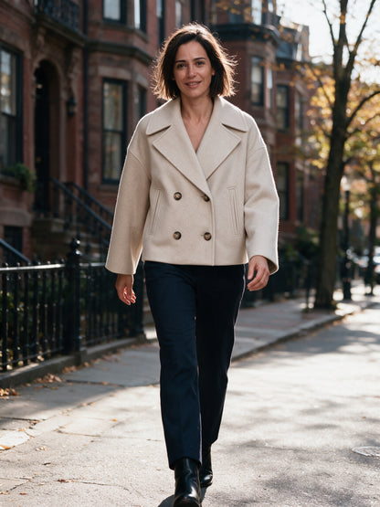 Amelia - Double-Breasted Soft-Blend Coat - view 4