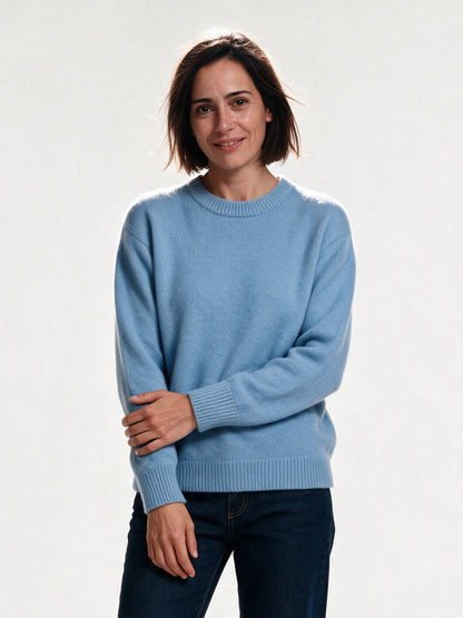 Amelia - Elegant Cashmere Sweater - Light Blue
