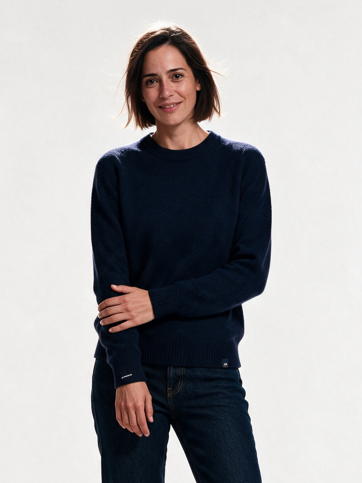 Amelia - Elegant Cashmere Sweater - Navy Blue