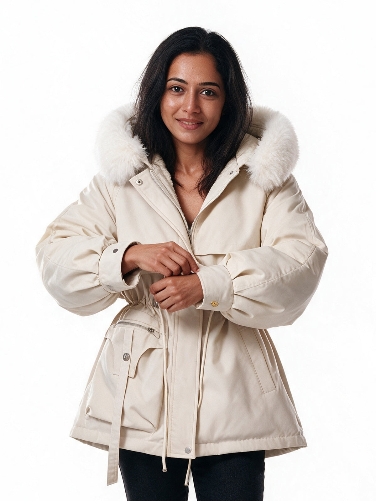 Amelia - Elegant Winter Puffer Jacket for Women - White