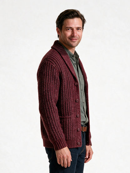 Amelia - Elegant Wool Blend Knitted Cardigan Sweater - view 2
