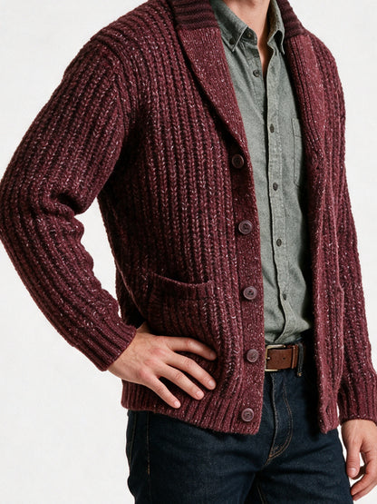 Amelia - Elegant Wool Blend Knitted Cardigan Sweater - view 3