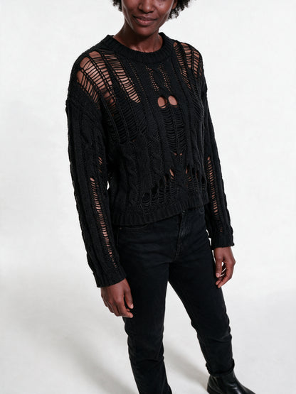 Anastasia - Edgy Distressed Womens Sweater - view 3