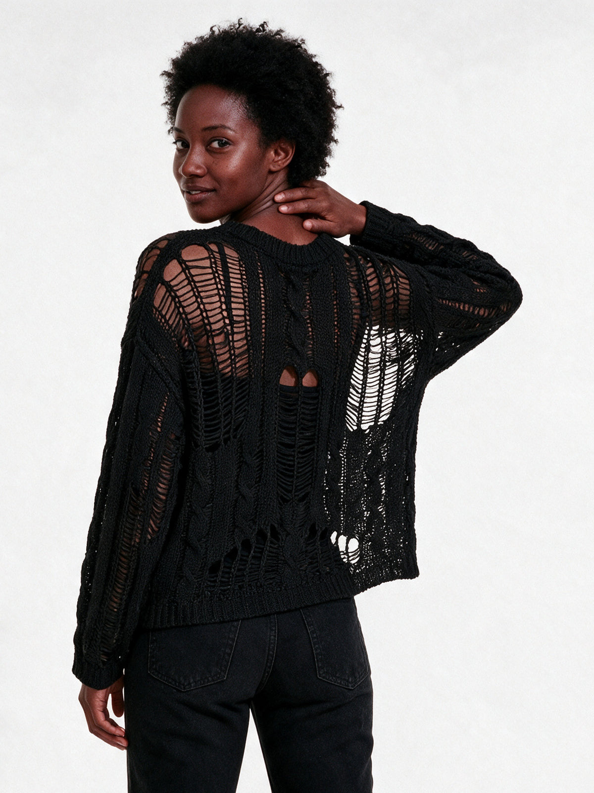 Anastasia - Edgy Distressed Womens Sweater - view 5