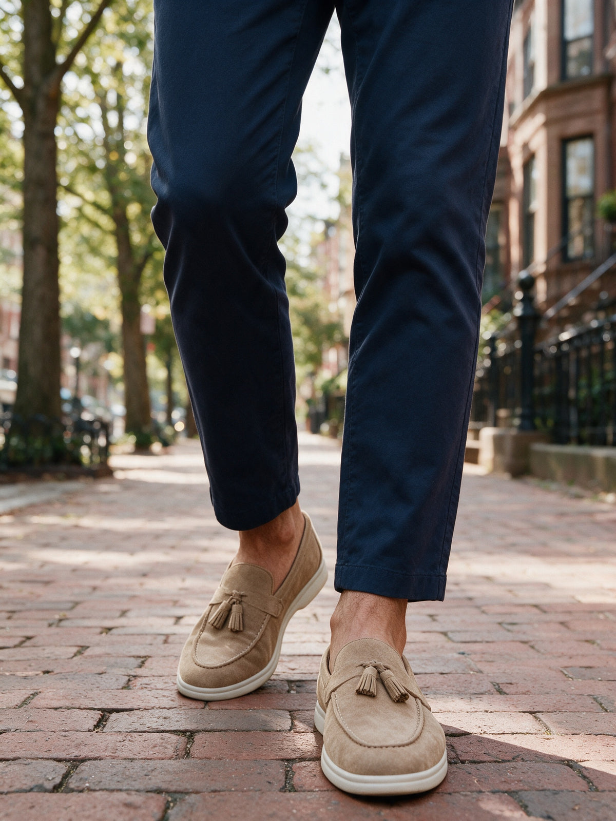 Vitor - Men's Tassel Loafers with White Sole - view 4