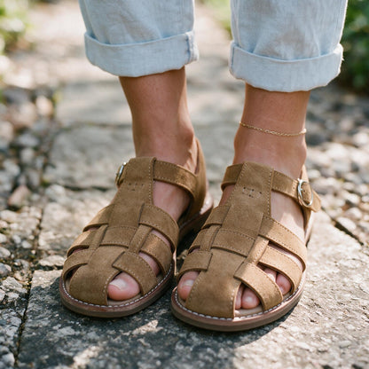 Aria - Stylish Women's Hollow Genuine Leather Sandals