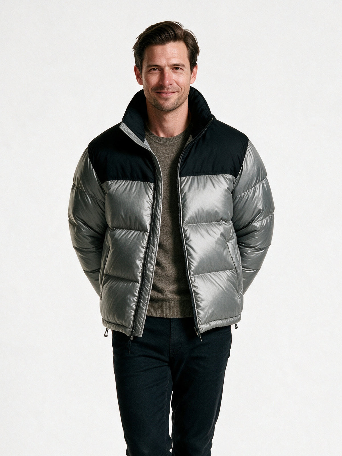 Arvid - Unisex Two Tone Boxy Puffer Jacket - view 1