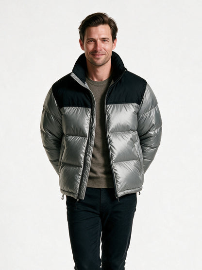 Arvid - Unisex Two Tone Boxy Puffer Jacket - view 1