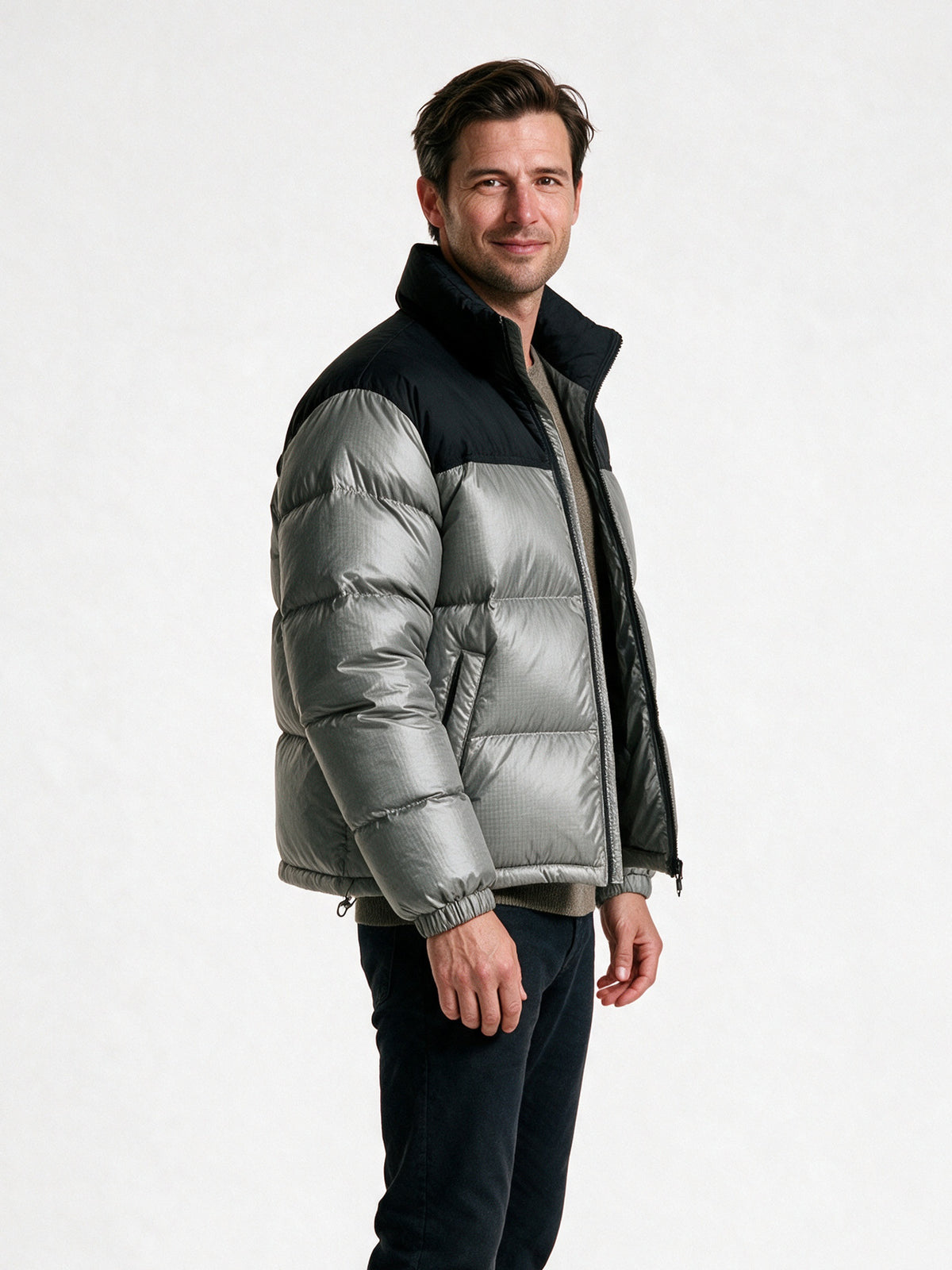 Arvid - Unisex Two Tone Boxy Puffer Jacket - view 2