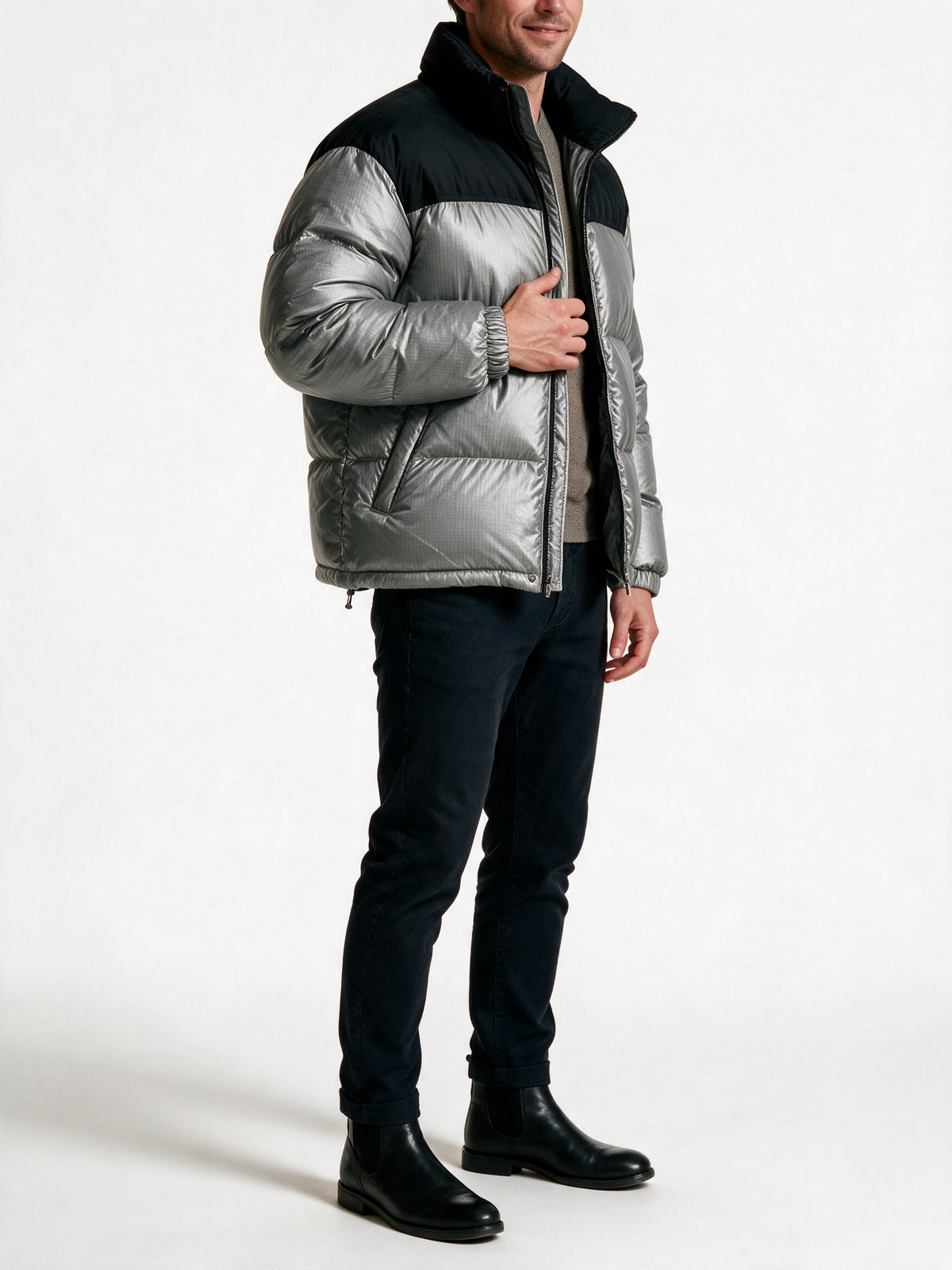 Arvid - Unisex Two Tone Boxy Puffer Jacket - view 3