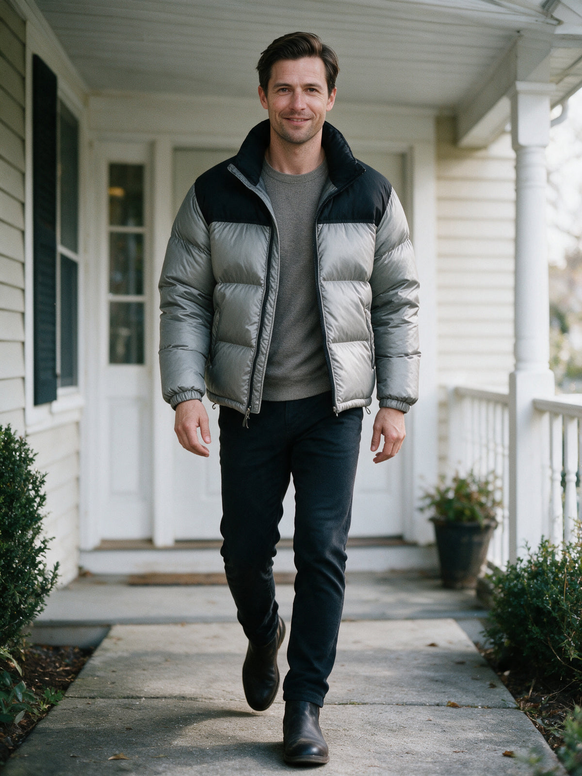 Arvid - Unisex Two Tone Boxy Puffer Jacket - view 4