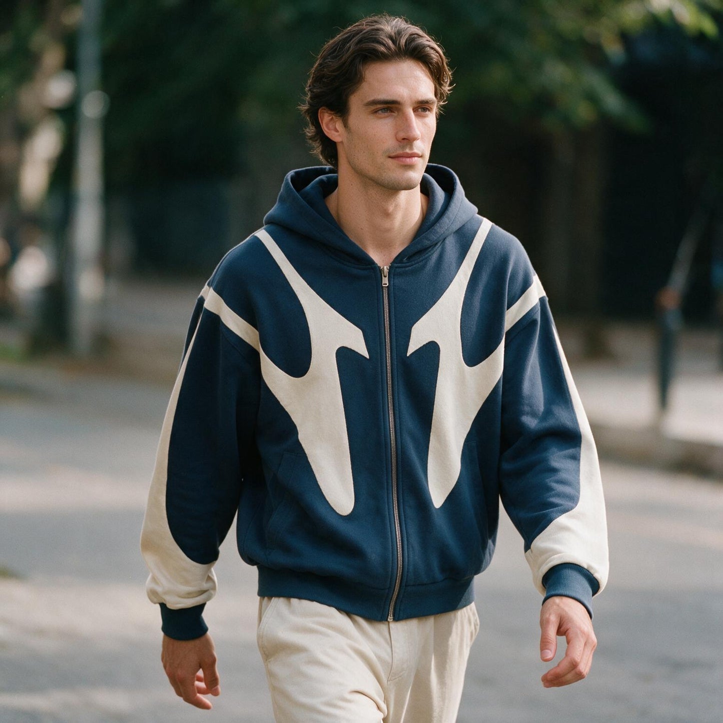 Asher - Trendy Zip-Up Graphic Hoodie for Men
