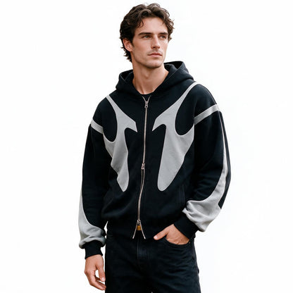 Asher - Trendy Zip-Up Graphic Hoodie for Men