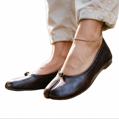 Athena - Comfortable Black Leather Slip-On Loafers for Women