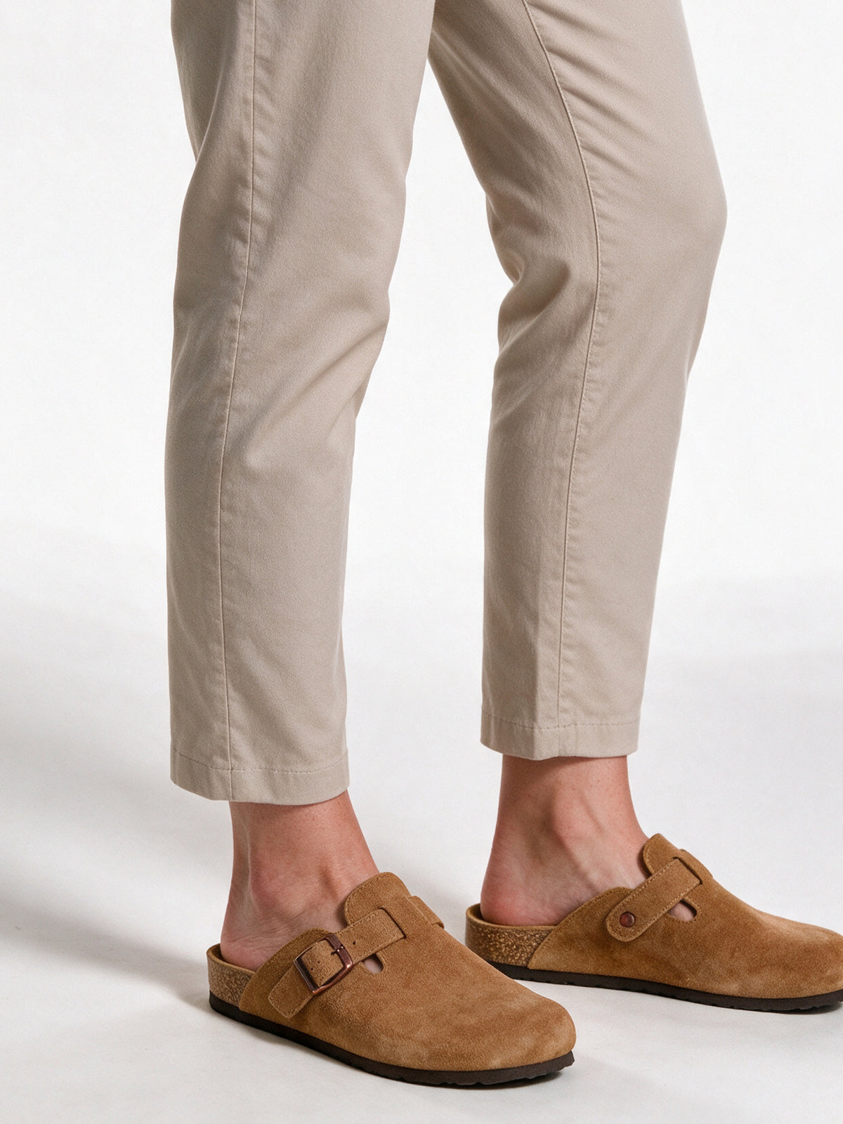 Aubrey - Classic Suede Clogs for Women with Cork Footbed - view 2