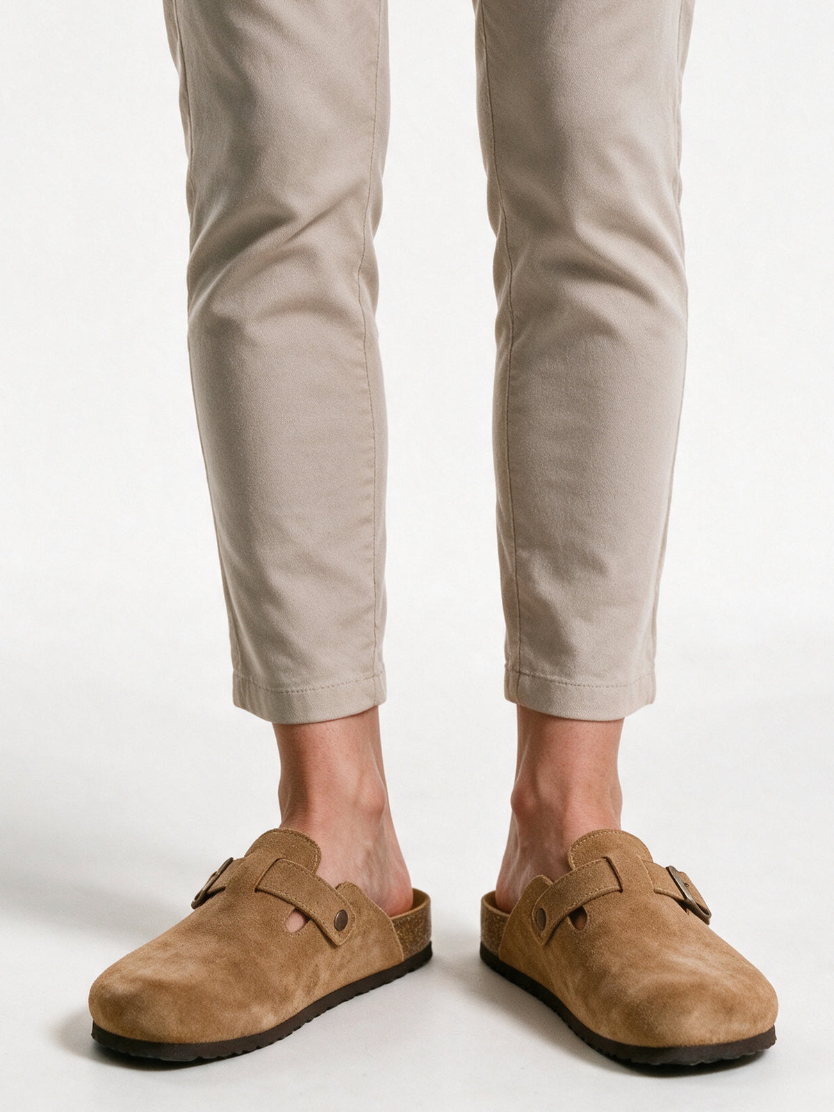 Aubrey - Classic Suede Clogs for Women with Cork Footbed - view 3