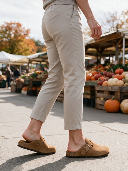 Aubrey - Classic Suede Clogs for Women with Cork Footbed - view 4